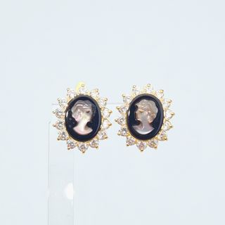 Pendientes de Oro 18K, Camafeo, 4,43gr, 1,5cm