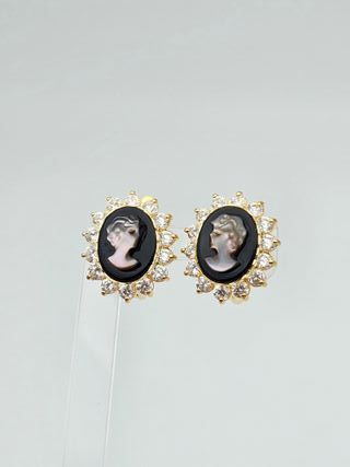 Pendientes de Oro 18K, Camafeo, 4,43gr, 1,5cm