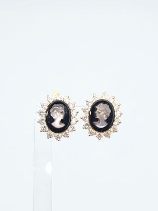 Pendientes de Oro 18K, Camafeo, 4,43gr, 1,5cm