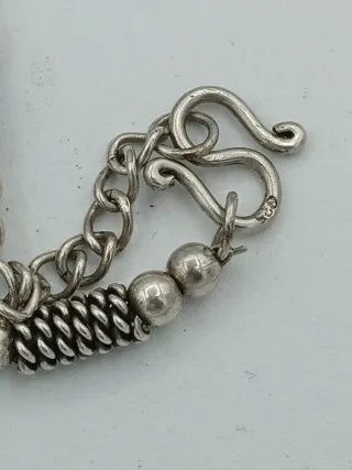 Bracciale etnico argento 925 cuori