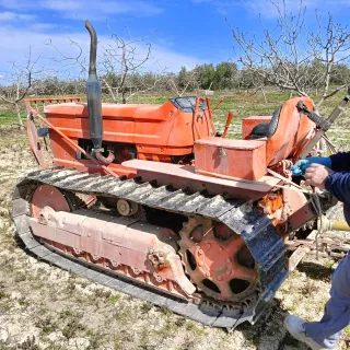 Tractor Fiat 605 cadenas con cultivador