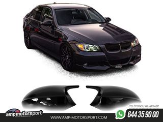 CARCASAS ESPEJOS RETROVISORES BMW SERIE 1 / SERIE 3 LOOK M NEGRO BRILLO