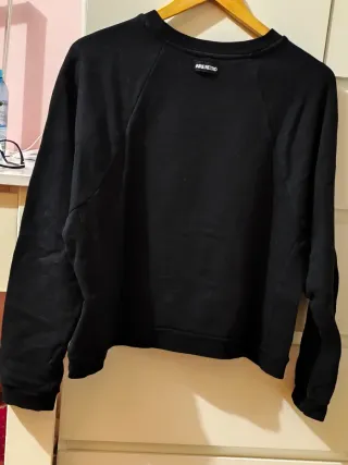 Sudadera Negra RA RA Glitter Rosa