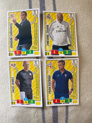 4 Cromos Entrenadores LaLiga Plus Entrenador