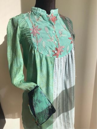 Camisa Custo Barcelona Seda Multicolor