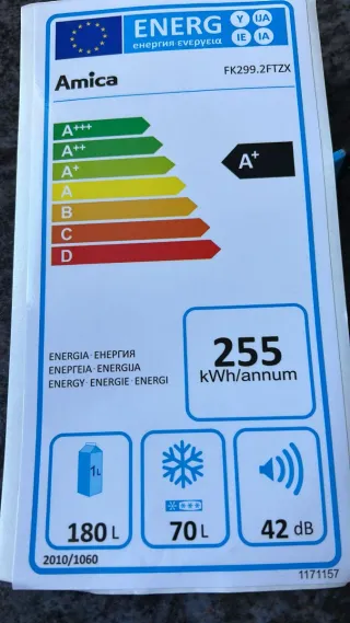 Frigorífico Amica Acero Inox 180L