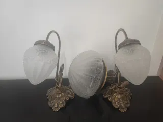 2 Lámparas Mesita Noche + 1 Plafón