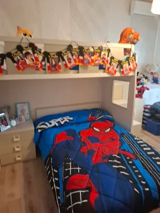 Cameretta letto soppalco con pedana contenitore