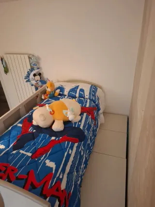 Cameretta letto soppalco con pedana contenitore