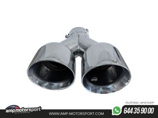 COLA DE ESCAPE INOX DE DOBLE SALIDA REDONDA 89MM - IZQUIERDA