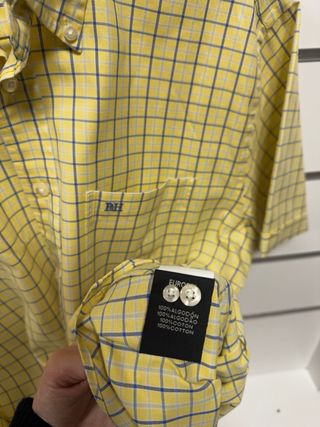 Camisa Pedro del Hierro Cuadros Amarillo/Azul - L