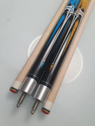 2 Tacos de Billar BAMBOO BLUE Y YELLOW