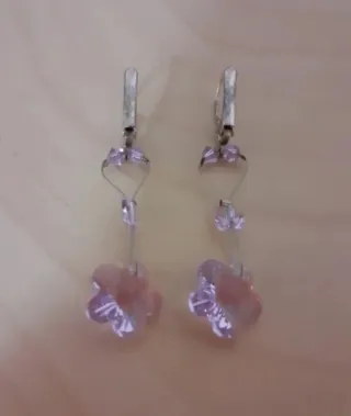 Orecchini con cristalli ciondolo farfalla