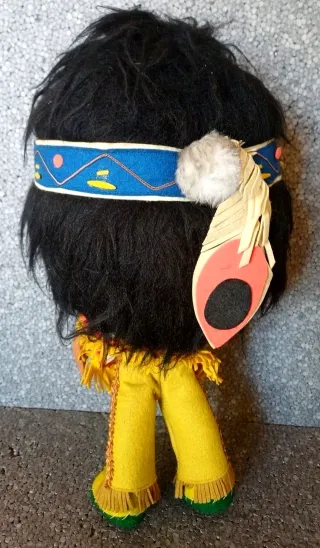 Pupazzo Bambola Indiano Panno Lenci vintage 40 cm