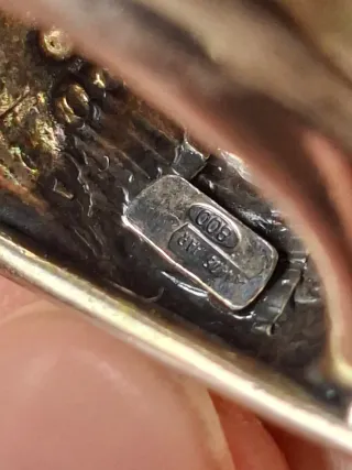 Spilla vintage bombetta argento 800