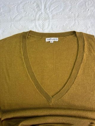 Jersey Punto Fino verde oliva / caqui Cuello...