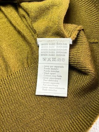 Jersey Punto Fino verde oliva / caqui Cuello...