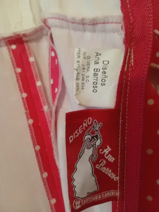 Traje de flamenca niña rojo y blanco