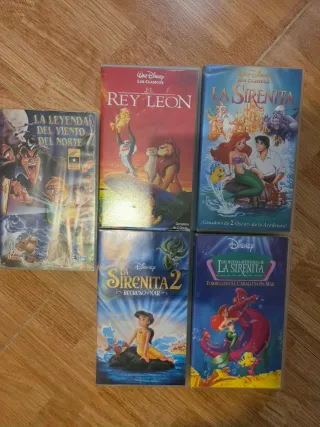 Lote 5 VHS Disney Clásicos (Español)