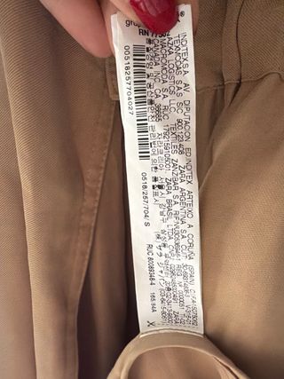 Abrigo ligero Zara camel largo talla S