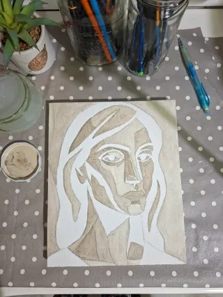 Lienzo pintado a mano. 22x27cm