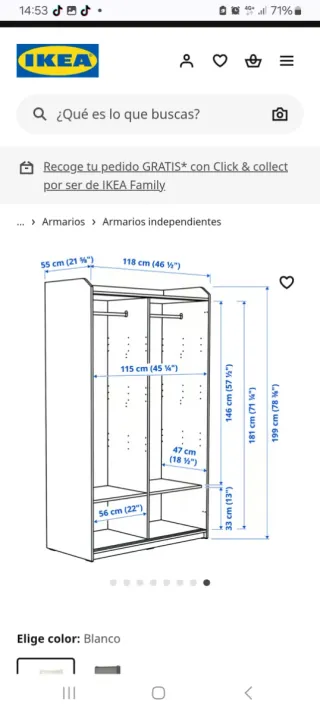 Armario corredero IKEA HAUGA blanco