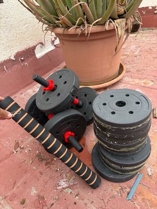 Juego de pesas y mancuernas ajustables