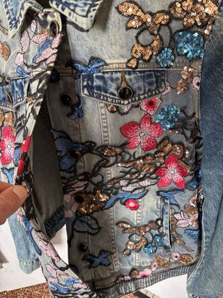 Giacca Desigual Floreale Ricamata Tg. 44