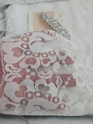 Mantilla madrina blanca 220x100cm+ accesorios