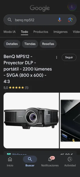 Proyector BenQ MP512 Portátil DLP SVGA