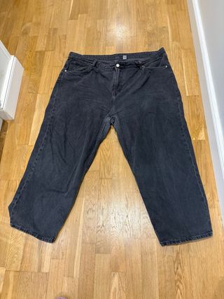 Pantalón vaquero mujer gris talla grande
