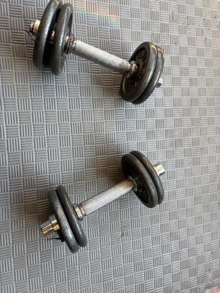 Mancuernas y discos de pesas 1 kg