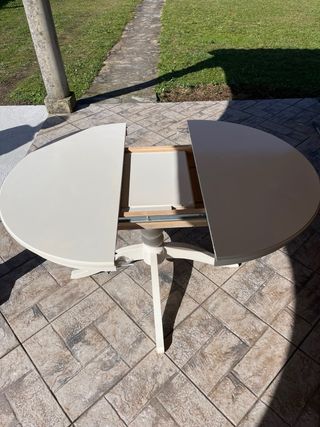 Mesa redonda extensible madera blanca