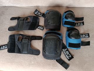 Monopatín con protecciones Killer Pads 187