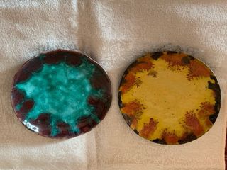 2 piccoli piatti decorativi maiolica