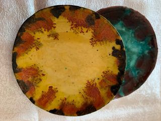 2 piccoli piatti decorativi maiolica