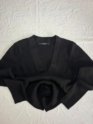 Jersey negro canalé Systemaction tipo wrap