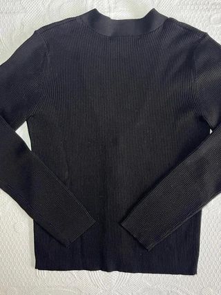 Jersey negro canalé Systemaction tipo wrap