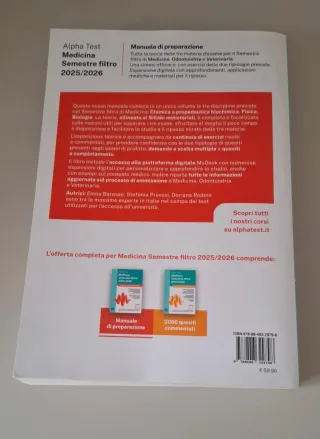 Alpha Test Medicina. Semestre filtro. Manuale d...