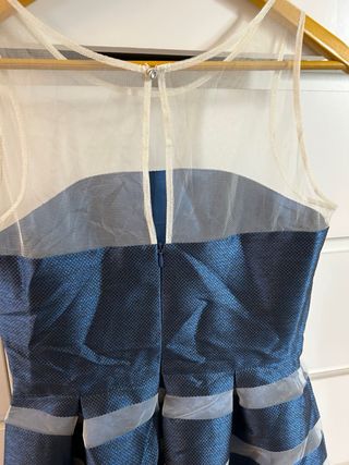 Vestido corto fiesta azul y plata