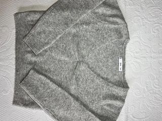Jersey gris MNG Mango talla M cuello pico knit...
