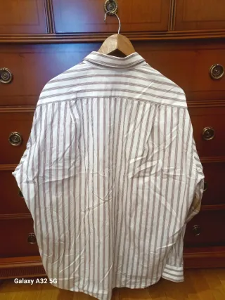 Camisa manga larga Massimo Dutti Rayas Rojas (T:L)