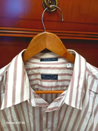 Camisa manga larga Massimo Dutti Rayas Rojas (T:L)