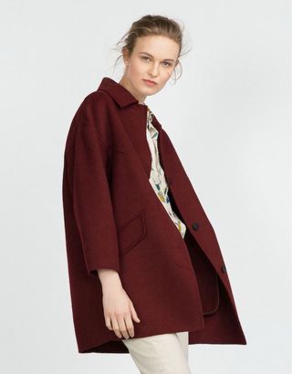 Abrigo Lana Zara Mujer Rojo