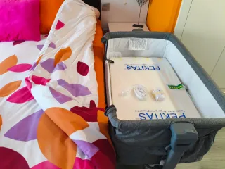 Cuna colecho Kinderkraft Neste Up gris