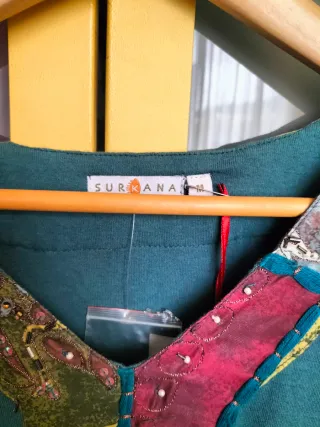 Vestido Surkana Multicolor y Verde Azulado