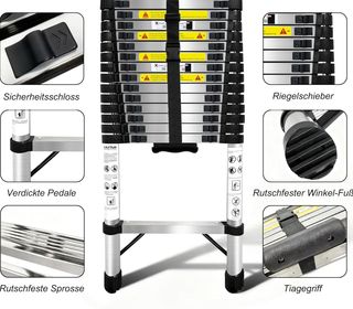 ESCALERA 4,4 METROS TELESCOPICA PLEGABLE NUEVA __-
