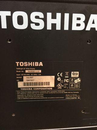 Monitor Toshiba 20 pollici
