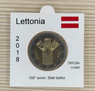 2 Euro Lettonia 2018 Baltici FDC