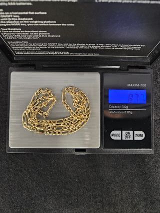 Cadena de Oro 18K, Fígaro 3x1, 8,77gr, 50cm